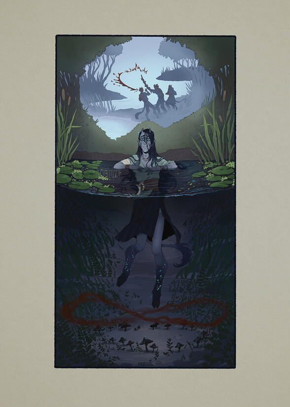 Murky waters, murky memories - Illustration of my character Mire