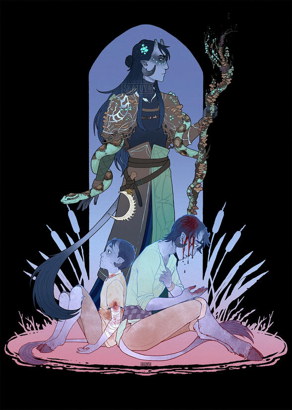 The scars you carry - Illustration of my original character Mire