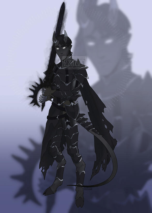 Character design from a series of designs made for the theme "Black, White, Knight."