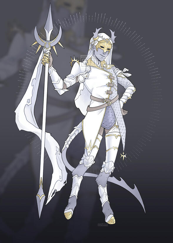 Character design from a series of designs made for the theme "Black, White, Knight."