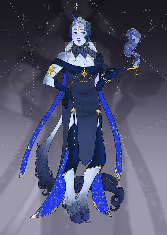 Character design from a series of designs made for the theme "Celestial Blues"