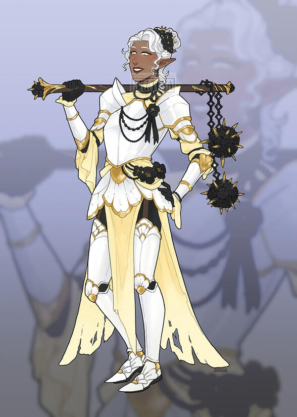 Character design from a series of designs made for the theme &quot;Black, White, Knight.&quot;