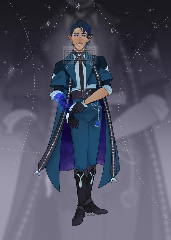 Character design from a series of designs made for the theme "Celestial Blues"